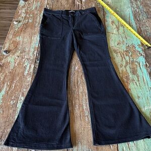 Express Jet Black Flare Jeans